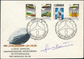 Farkas Bertalan űrhajós aláírása Zeppelin emlékborítékon / Autogprah signature of Hungarian astronaut