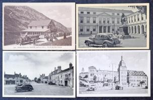 70 db RÉGI külföldi város képeslap autókkal / 70 pre-1945 European town-view postcards with automobiles