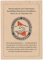1947 Erinnerungskarte zum 2. Parteitag der Sozialistischen Einheitspartei Deutschlands Berlin 20-24. September 1947 / Socialist Unity Party of Germany (East German Communist Party) propaganda card + So. Stpl. (EK)
