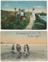 13 db RÉGI kínai és japán képeslap / 13 pre-1945 Chinese and Japanese postcards