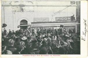 1901 President Kruger door de straten van Marseille / South African Republics (Transvaal) president Paul Kruger in Marseille, tram, crowd (EM)