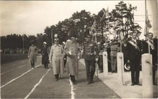 Gustaf V King of Sweden at a military parade. photo