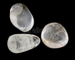 3 db hegyi kristály ásvány, csiszolt, 3×3, 3×2, 3×1 cm