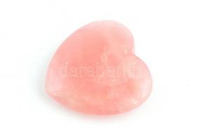 Rózsakvarc szív alakú medál, csiszolt ásvány, 3,5×3,5 cm