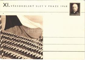 1948 XI. Vsesokolsky Slet v Praze / La Fete Federale des Sokols a Prague / 11th Sokol meeting in Prague. advertising card (EK)