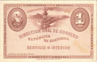 Ferrocarril Norte. Direccion Gral de Correos República de Guatemala / General Post Office postcard (Republic of Guatemala), north railway, locomotive (non PC) (fl)