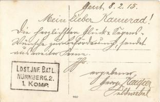 1915 WWI German military officer. photo + "LDST. INF. BATL. NÜRNBERG 2. 1. KOMP" (EK)