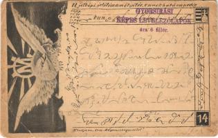 1901 Gyorsírási képes levelezőlap. Kiadja az Országos Magyar Gyorsíró Egyesület / Hungarian stenography greeting card, shorthand (EB)