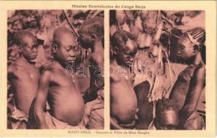Mission Dominicaine du Congo Belge. Haut-Uélé. Garcons et Filles de Race Bangba / African folklore, Bangba boys and girls (EK)