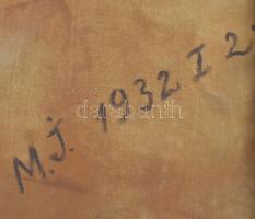 M. J. 1932. I. 2.: Bibliai alak (Szent János?). Olaj. vászon, jelzett a hátoldalán. 51x37 cm