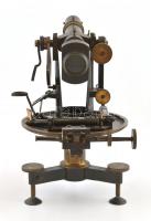 cca 1890 Starke & Kammerer, Wien. Antik teodolit, réz, jelzett, sorszámozott, működik. 37x16 cm