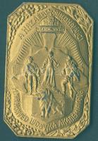 1942. "M. Kir. Honvéd Ludovika Akadémia - Nyujtó E." aranyozott, szögletes Br plakett T:2