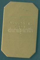 1942. "M. Kir. Honvéd Ludovika Akadémia - Nyujtó E." aranyozott, szögletes Br plakett T:2