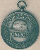 1918. "Pro Deo et Patria" katonai ezüstözött Br érdemérem T:2