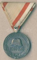 1918. "Pro Deo et Patria" katonai ezüstözött Br érdemérem, szalaggal T:2