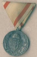 1918. "Pro Deo et Patria" katonai ezüstözött Br érdemérem, szalaggal T:2