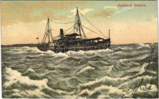 1910 Balaton, hullámok, Baross gőzös (fl)