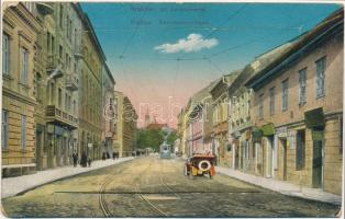 1915 Kraków, Krakau; Ul. Zwierzyniecka / street, automobile, shop. leporellocard (EK)
