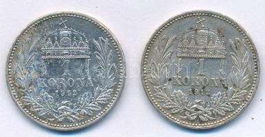 1912KB 1K Ag "Ferenc József" (2x) T:1- Adamo K5.1