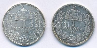 1916KB 1K Ag "Ferenc József" (2x) T:1-,2 Adamo K5.1