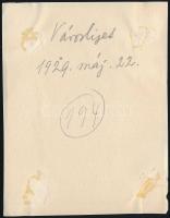 1929 Kinszki Imre (1901-1945) budapesti fotóművész hagyatékából, a szerző által feliratozott vintage...