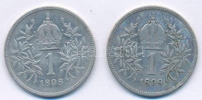 Ausztria 1898. 1K Ag "Ferenc József" (2x) T:2-
Austria 1898. 1 Corona Ag "Franz Jose...