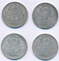 Ausztria 1912-1915. 1K Ag "Ferenc József" (4xklf) T:2,2- Austria 1912-1915. 1 Corona Ag &q...
