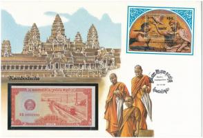 Kambodzsa 1979. 1/2R felbélyegzett borítékban, bélyegzéssel T:I  Cambodia 1979. 1/2 Riel in envelope with stamp and cancellation C:UNC