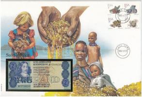 Dél-Afrika 1981-83. 2R felbélyegzett borítékban, bélyegzéssel T:I  South-Afrika 1981-83. 2 Rand in envelope with stamp and cancellation C:UNC