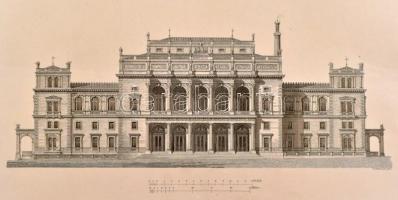 1879 A bécsi tőzsde épületének és Hotel Metropolnak a tervrajzai 3 db nagyméretű fénnyomat 44x30 cm-...