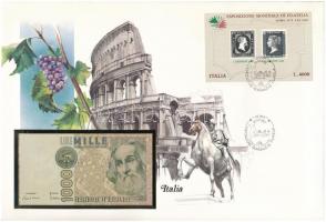 Olaszország 1982. 1000L felbélyegzett borítékban, bélyegzéssel T:1  Italy 1982. 1000 Lire in envelope with stamp and cancellation C:UNC