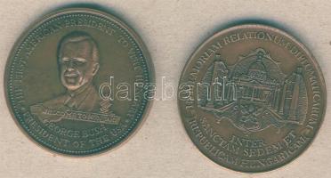 1989-90. "George Bush magyarországi látogatása" Br emlékérem + "A Szent Szék és a Mag...