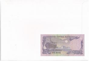 Katar 1996. 1R borítékban, alkalmi bélyeggel és bélyegzéssel T:I 
Qatar 1996. 1 Riyal in envelope w...