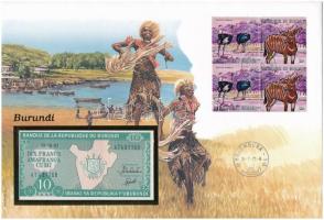 Burundi 1991. 10Fr felbélyegzett borítékban, bélyegzéssel T:1  Burundi 1991. 10 Francs in envelope with stamp and cancellation C:UNC