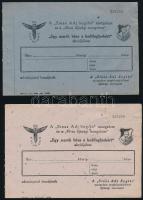 1946 Siess! Adj! Segíts! - A magyar nép összefogása a hadifoglyok, kórházak és tüdőbetegek megsegítésére, az S.A.S. mozgalom adományszelvénye, kétféle színben 10x15cm Folttal
