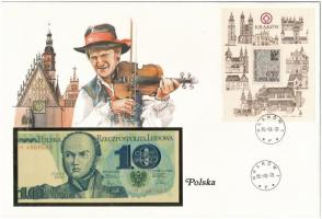Lengyelország 1982. 10Zl felbélyegzett borítékban, bélyegzéssel T:I  Poland 1982. 10 Zlotych in envelope with stamp and cancellation C:UNC