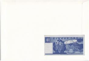 Szingapúr 1987. 1$ felbélyegzett borítékban, bélyegzéssel T:I 
Singapore 1987. 1 Dollar in envelope...