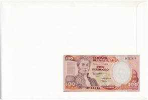 Kolumbia 1989. 100P felbélyegzett borítékban, bélyegzéssel T:I 
Kolumbia 1989. 100 Pesos in envelop...