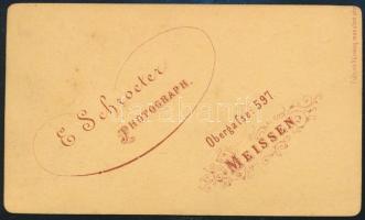 cca 1870 Meissen városról készült, vizitkártya méretű, keményhátú vintage fotó, 6x10,2 cm