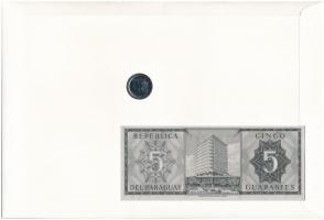 Paraguay "Folklór" érmés és bankjegyes, pecsételt boríték benne 1984. 5G rozsdamentesacél ...