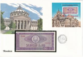 Románia 1966. 10L felbélyegzett borítékban, bélyegzéssel T:I  Romania 1966. 10 Lei in envelope with stamp and cancellation C:UNC