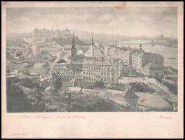 cca 1900 A Tabán és a királyi vár. Óriás levelezőlap Divald Károly képe. 33x25 cm Saroktöréssel
