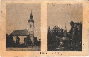 1939 Sály, Római katolikus templom, Hősök szobra, emlékmű (lyuk / pinhole)