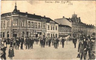 1926 Csorna, Fő tér, Vasudvar, Párisi Nagy áruház, üzletek. Martincsevics K. kiadása (fl)