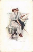 A Fishermans Luck, Romantic couple, R. Chapman Co. N.Y. Published by Taylor Platt & Co. N.Y. Series 782. artist signed (EK)