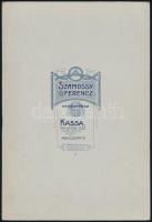 1912 Kassa, Szamossy Ferencz fényképész műtermében készült, keményhátú vintage fotó, 15x22 cm