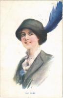 1914 Say When, Lady art postcard, The Carlton Publishing Co. Series No. 678/3. s: C. W. Barber
