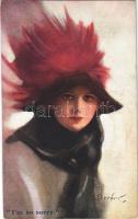 Im so sorry, Lady art postcard, B.K.W.I. Nr.861/1. s: C. W. Barber