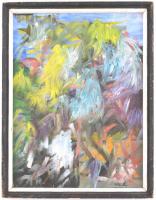 Vil. K. jelzéssel: Burjánzás. Olaj, farost, fa keretben, 40x30 cm