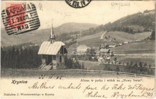 1905 Krynica, Altana w parku i widok na Nowy Swiat / park pavilion. TCV card